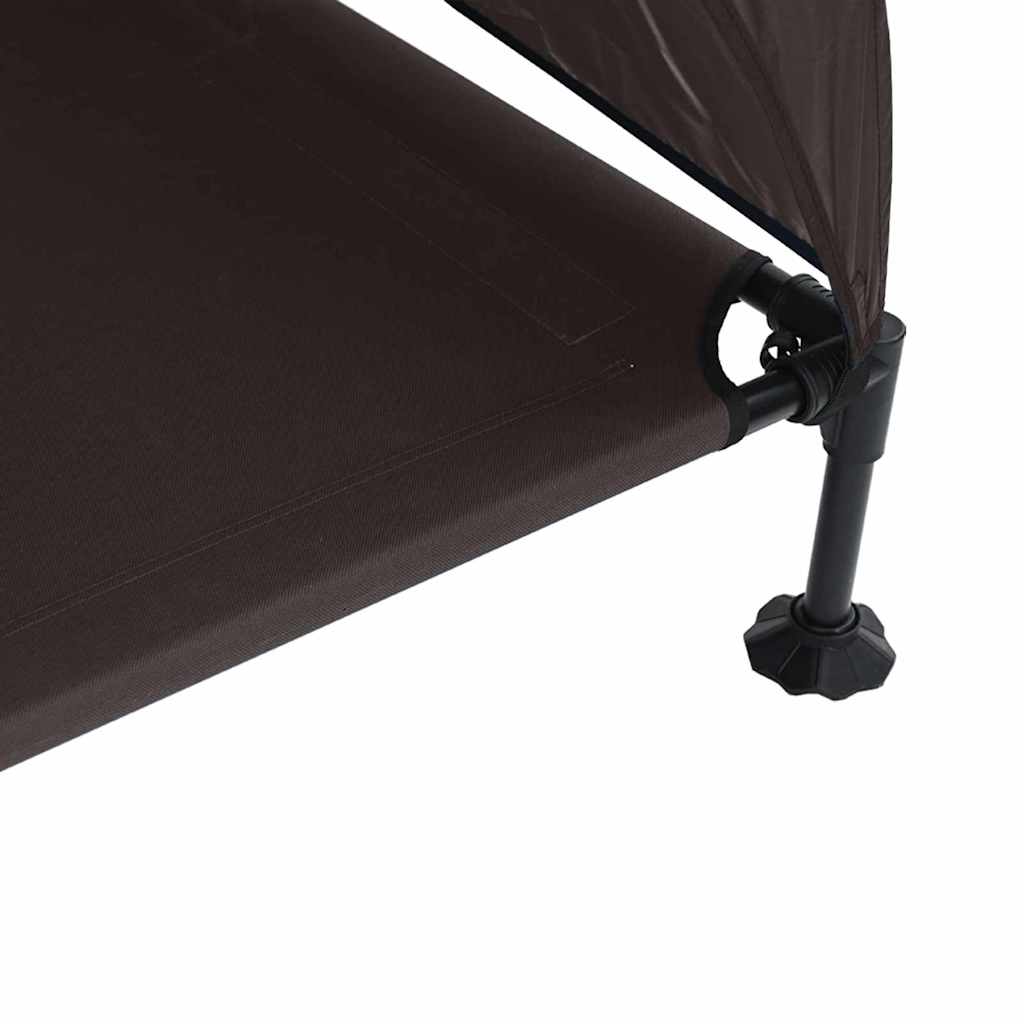 Raised Dog Bed Folding Brown 127 x 81 x 108 cm Fabric and Steel