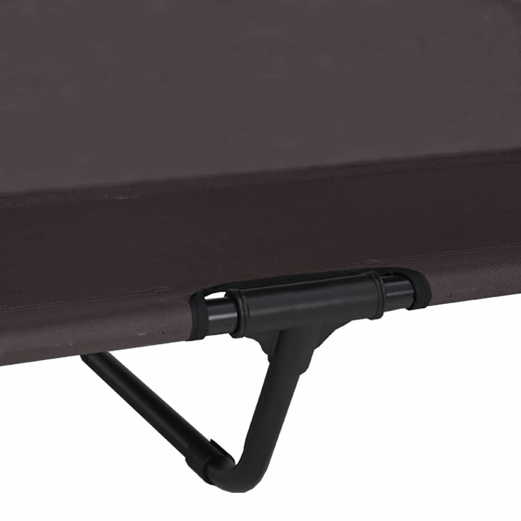 Raised Dog Bed Folding Brown 127 x 81 x 108 cm Fabric and Steel
