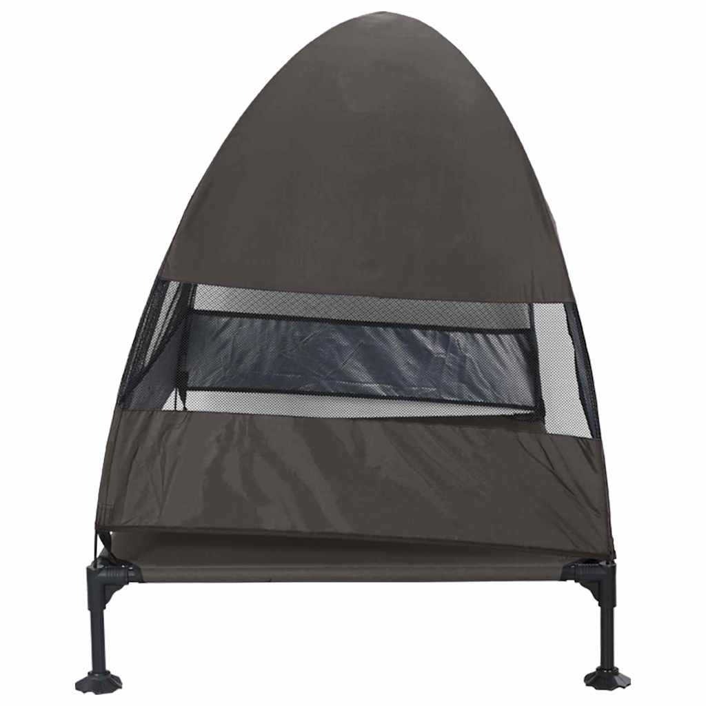 Raised Dog Bed Folding Brown 127 x 81 x 108 cm Fabric and Steel