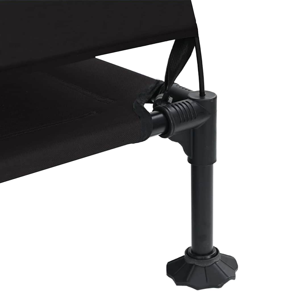 Raised Dog Bed Folding Black 127 x 81 x 108 cm Fabric and Steel