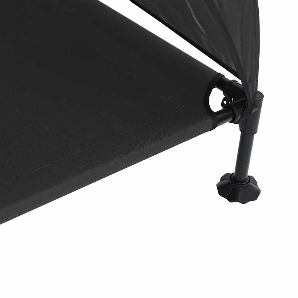 Raised Dog Bed Folding Black 127 x 81 x 108 cm Fabric and Steel