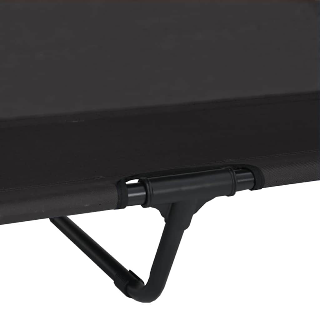 Raised Dog Bed Folding Black 127 x 81 x 108 cm Fabric and Steel