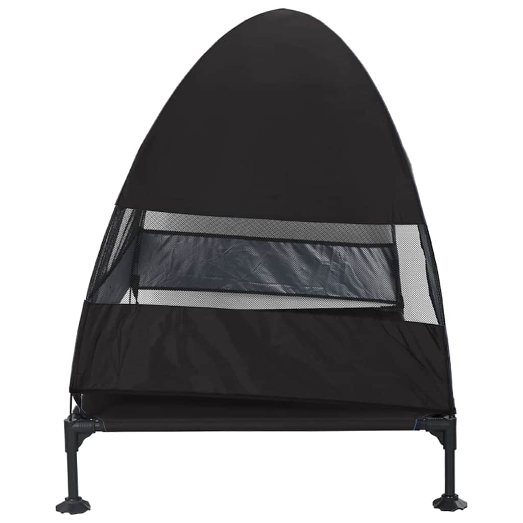 Raised Dog Bed Folding Black 127 x 81 x 108 cm Fabric and Steel
