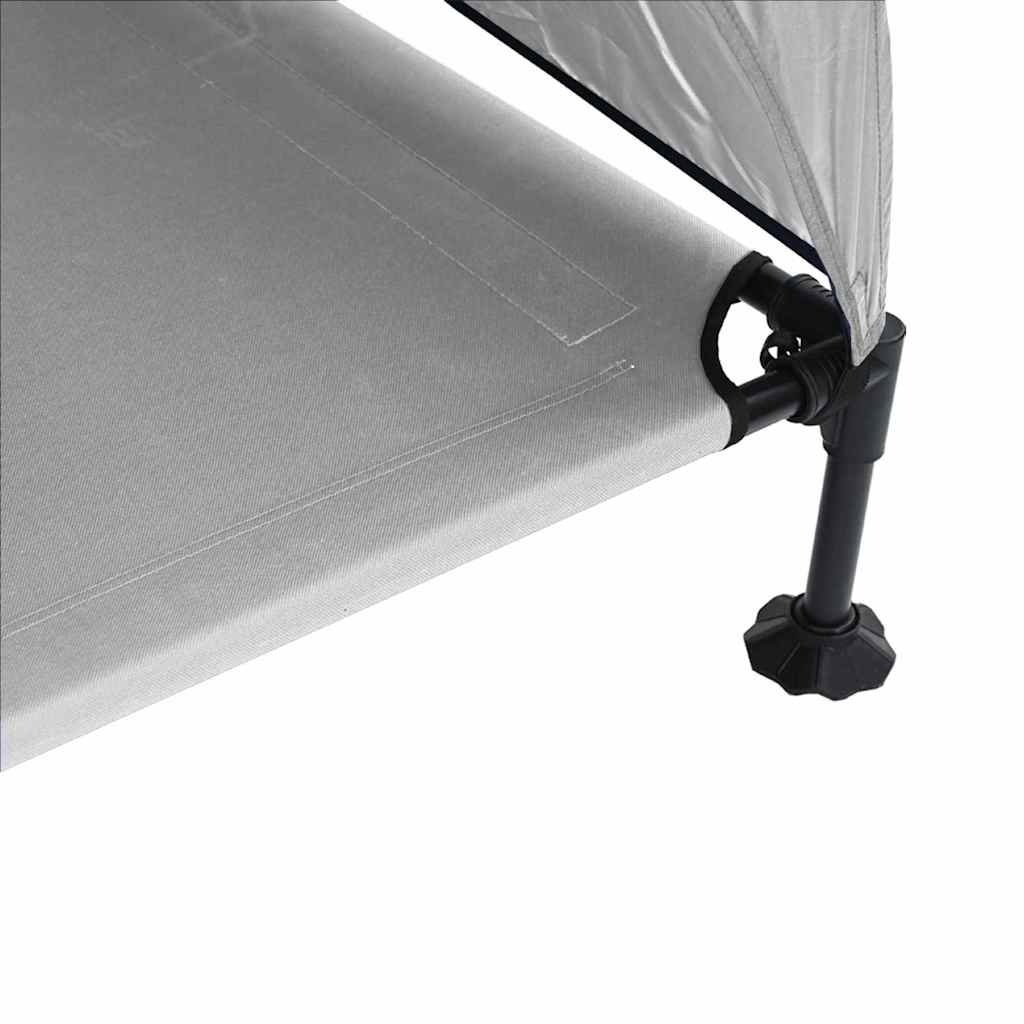 Raised Dog Bed Silver Grey 127 x 81 x 108 cm Fabric and Steel