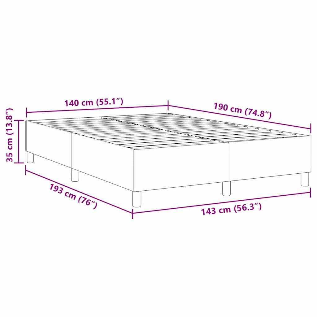 Box Spring Bed Blue 140 x 190 cm Corduroy fabric