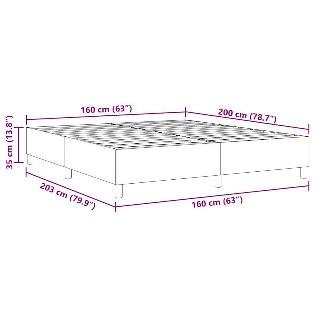 Box Spring Bed Grey Green 160 x 200 cm Corduroy fabric
