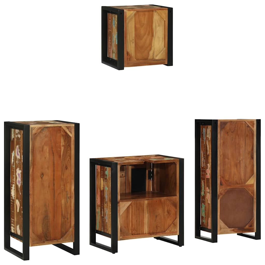 Bathroom Furniture Set 4 pcs Multicolour Solid Reclaimed Wood