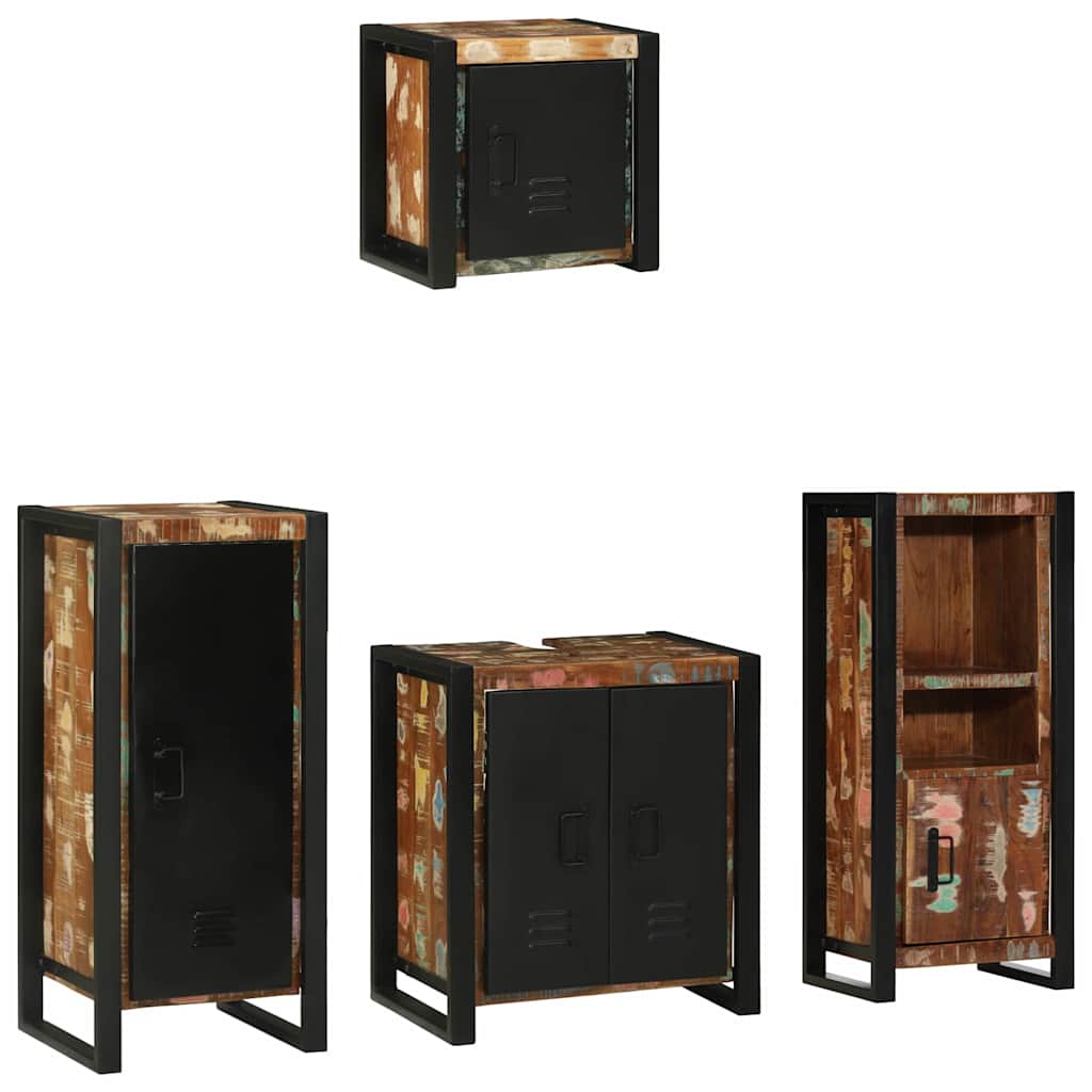 Bathroom Furniture Set 4 pcs Multicolour Solid Reclaimed Wood