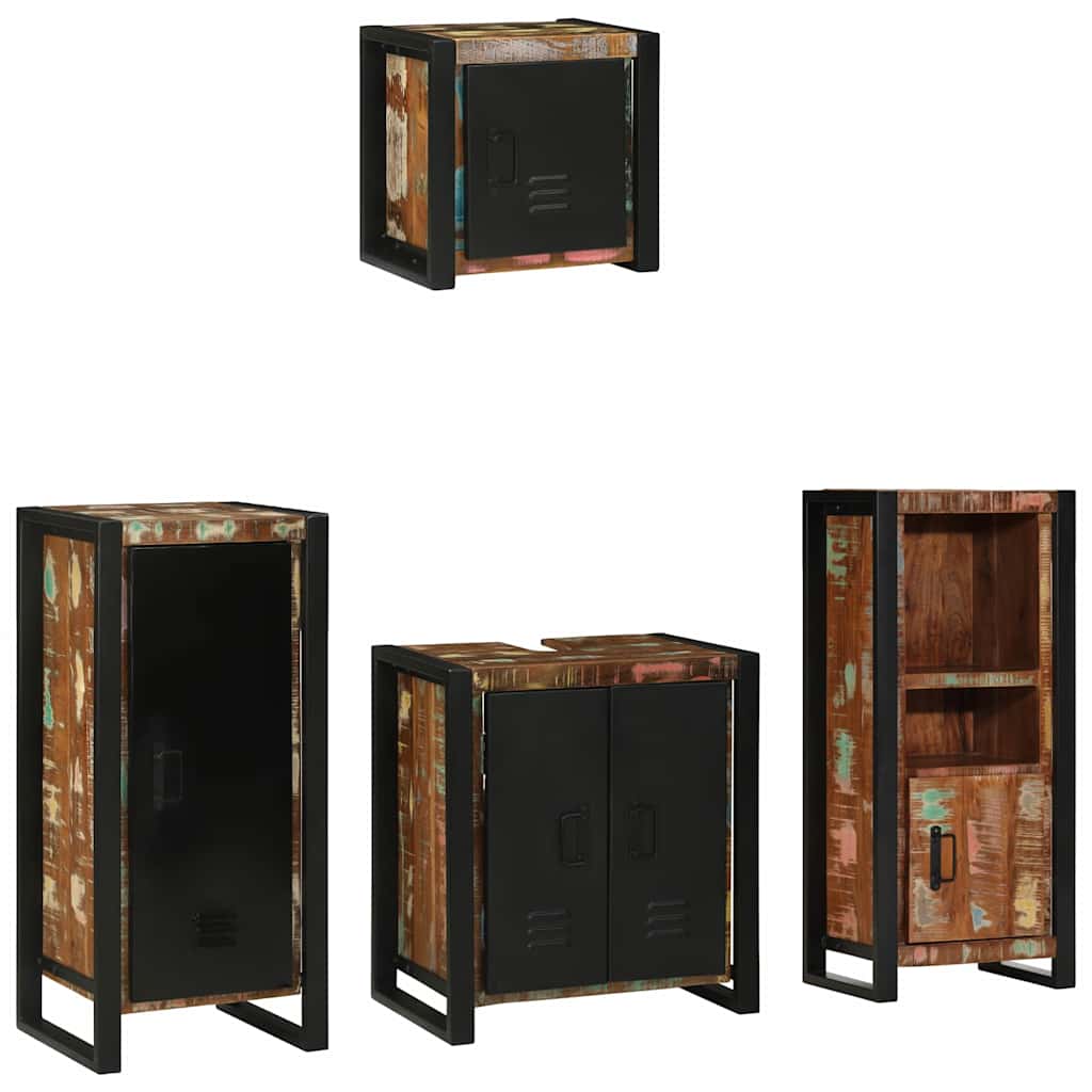 Bathroom Furniture Set 4 pcs Multicolour Solid Reclaimed Wood