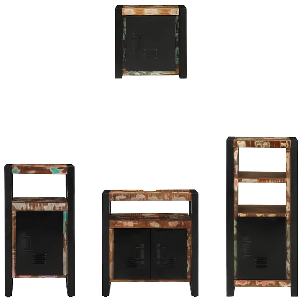 Bathroom Furniture Set 4 pcs Multicolour Solid Reclaimed Wood