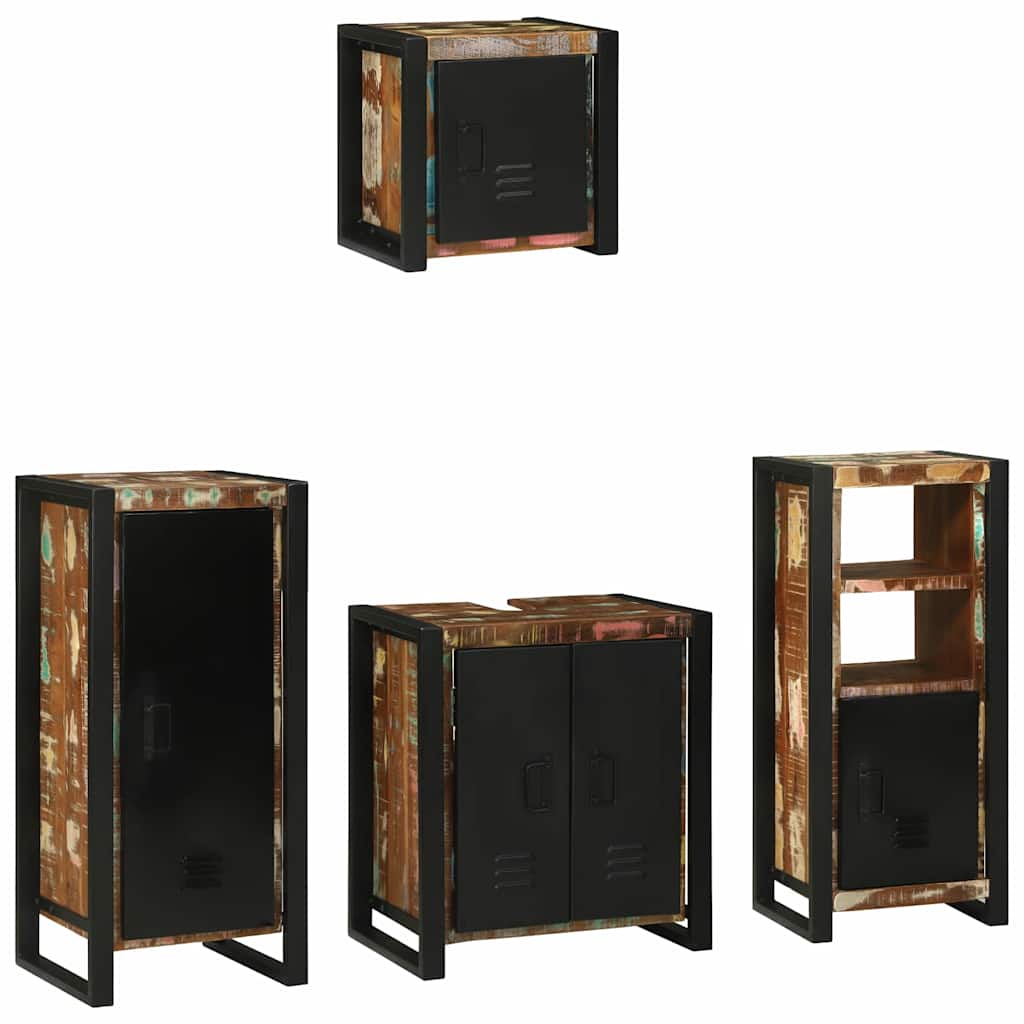 Bathroom Furniture Set 4 pcs Multicolour Solid Reclaimed Wood