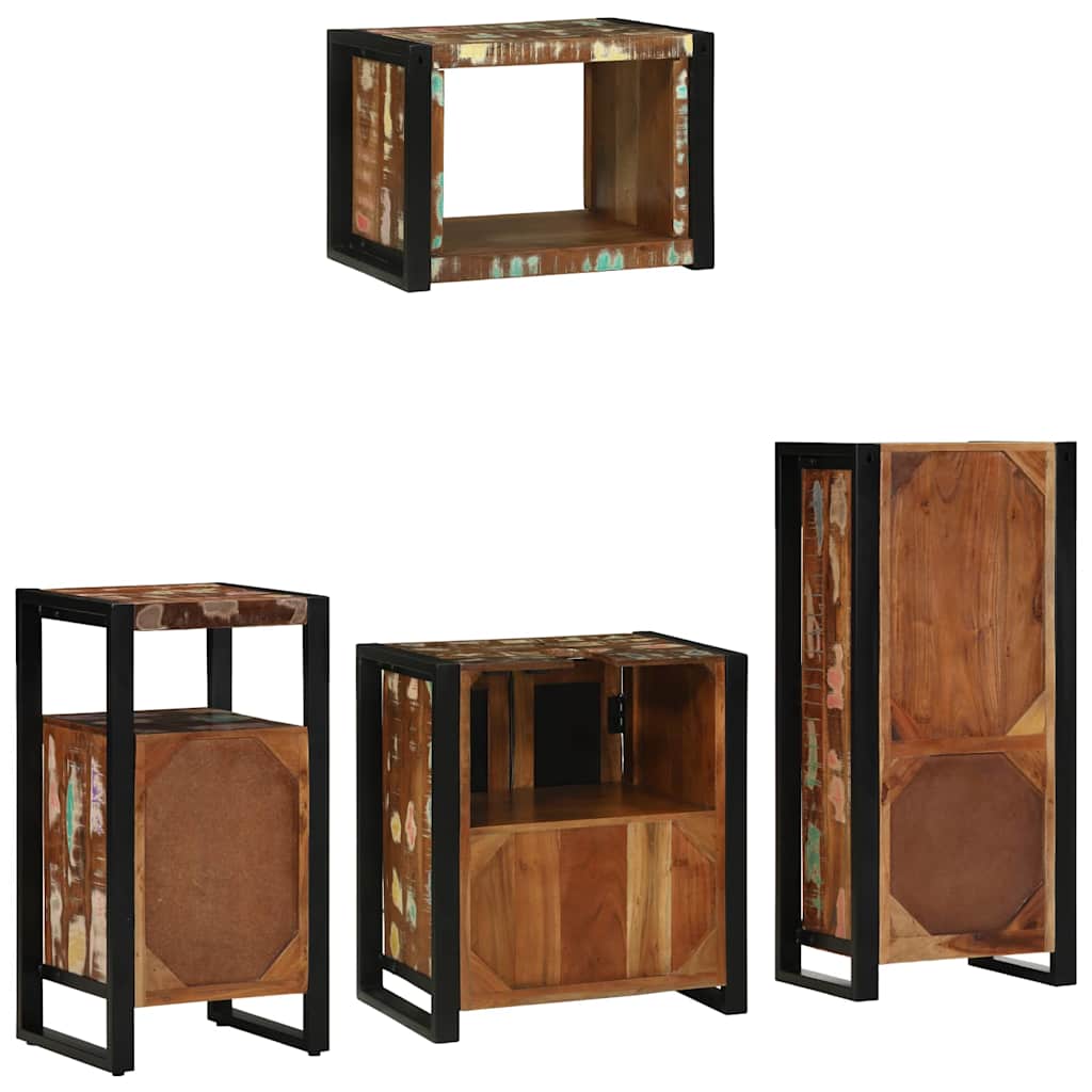 Bathroom Furniture Set 4 pcs Multicolour Solid Reclaimed Wood