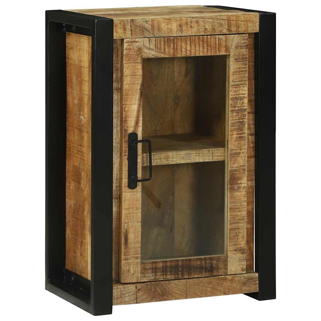 Bathroom Furniture Set with Door 4 pcs Brown Solid Mango Wood