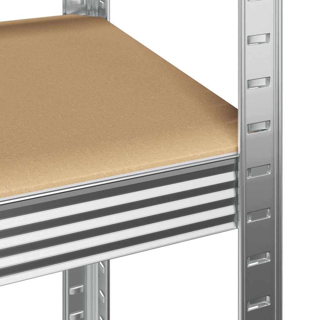 4-Layer Storage Shelves 3 pcs Silver Steel&Engineered Wood