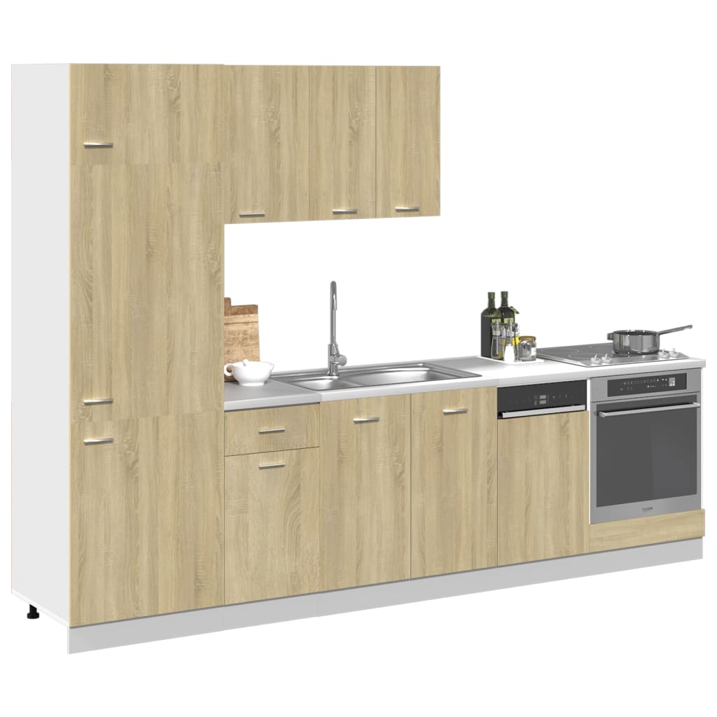 7 Piece Kitchen Cabinet Set Lyon Sonoma Oak Engineered Wood