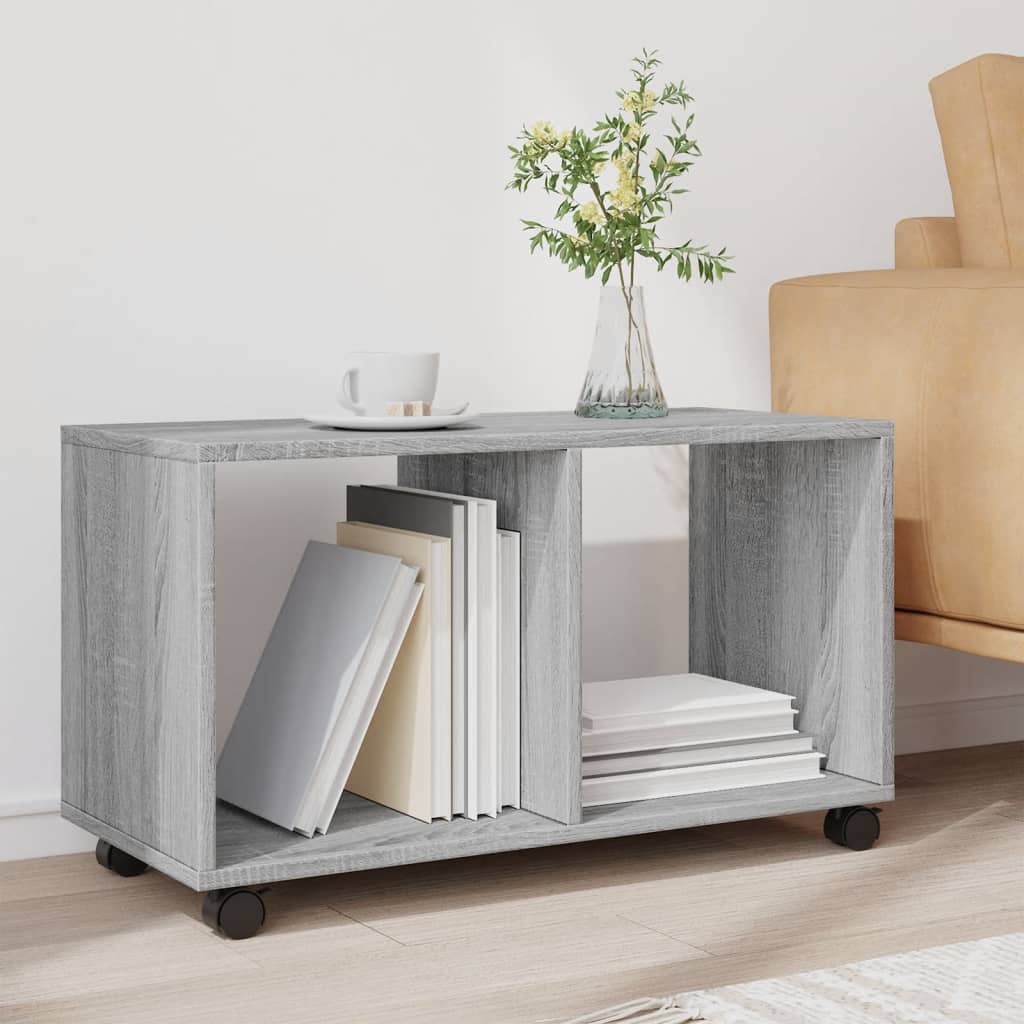 Rolling Cabinet Grey Sonoma 72x33x42.5 cm Engineered Wood