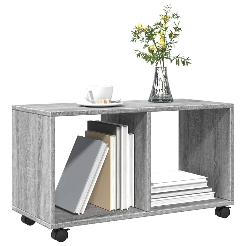 Rolling Cabinet Grey Sonoma 72x33x42.5 cm Engineered Wood