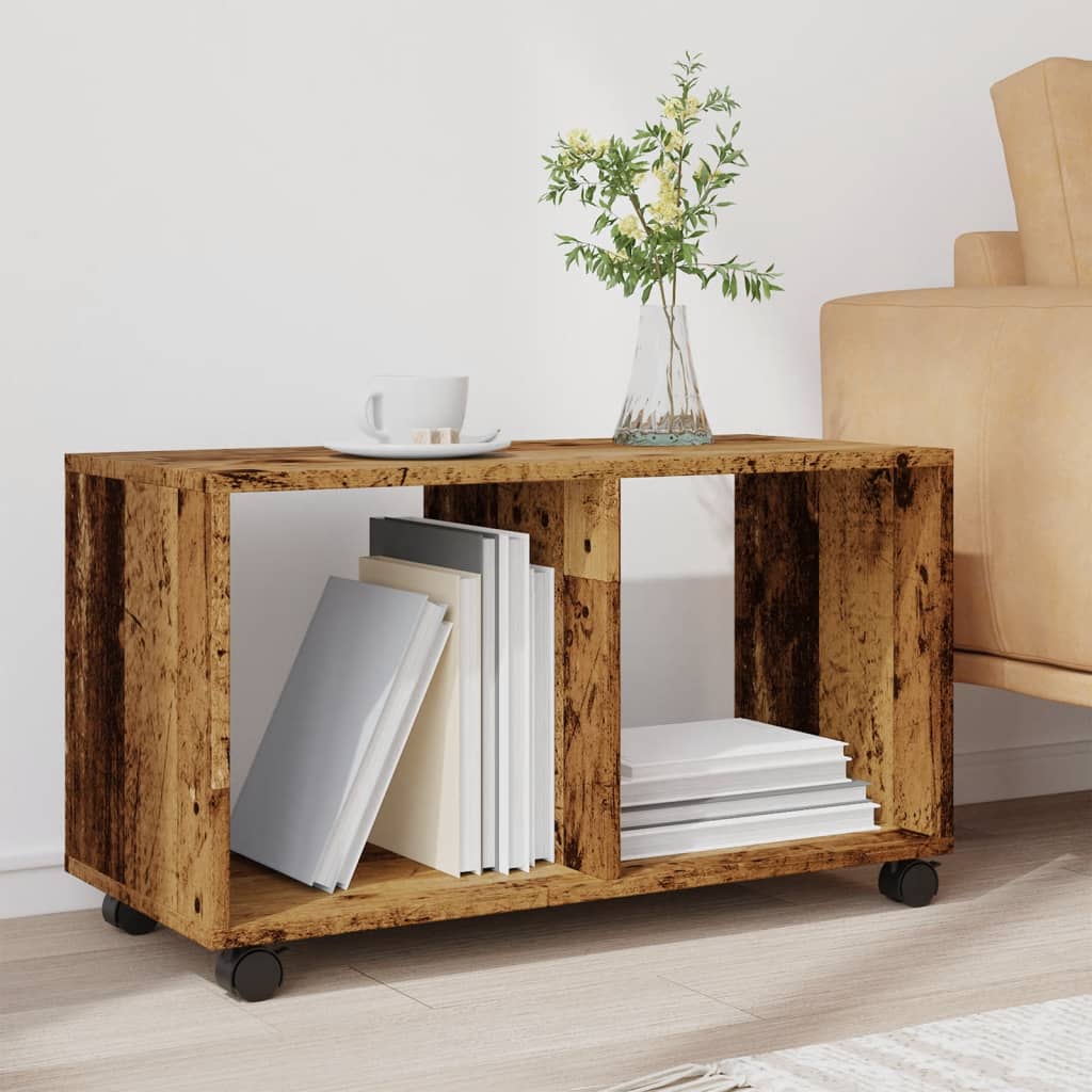 Rolling Cabinet Old Wood 72x33x42.5 cm Engineered Wood