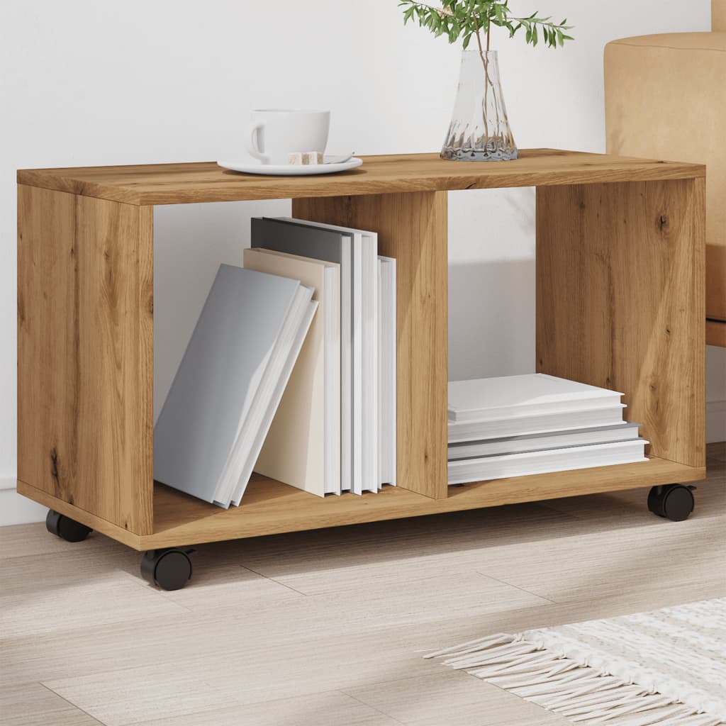 Rolling Cabinet Artisian Oak 72x33x42.5 cm Engineered Wood