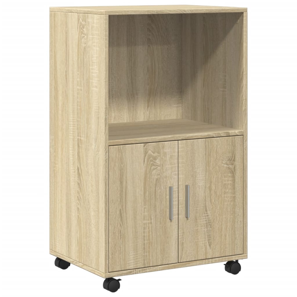 Rolling Cabinet Sonoma Oak 55x40x91 cm Engineered Wood
