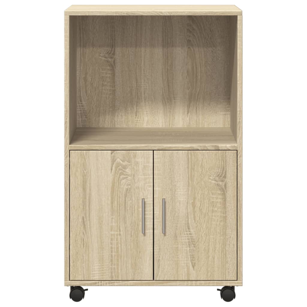 Rolling Cabinet Sonoma Oak 55x40x91 cm Engineered Wood
