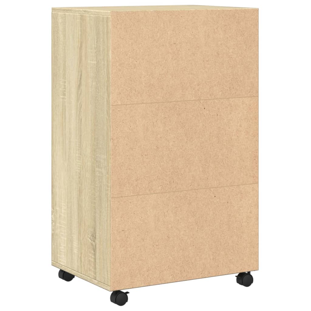 Rolling Cabinet Sonoma Oak 55x40x91 cm Engineered Wood