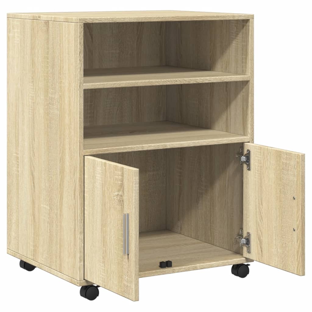 Rolling Cabinet Sonoma Oak 55x40x91 cm Engineered Wood
