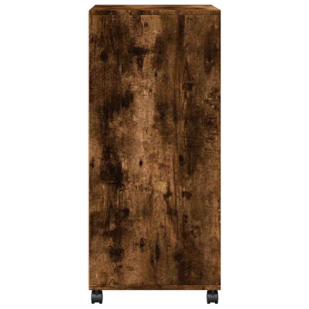 Rolling Cabinet Smoked Oak 55x40x91 cm Engineered Wood