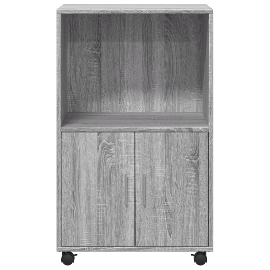 Rolling Cabinet Grey sonoma 55x40x91 cm Engineered Wood