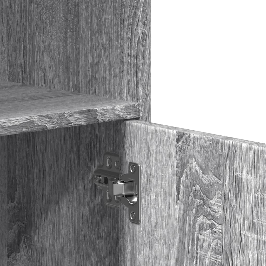 Rolling Cabinet Grey sonoma 55x40x91 cm Engineered Wood