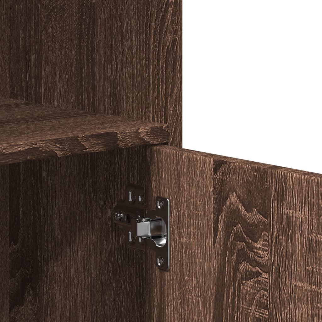 Rolling Cabinet Brown Oak 55x40x91 cm Engineered Wood