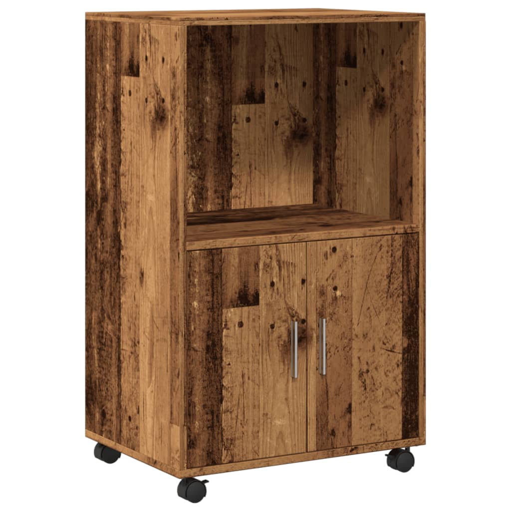 Rolling Cabinet Old Wood 55x40x91 cm Engineered Wood