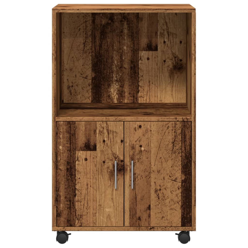 Rolling Cabinet Old Wood 55x40x91 cm Engineered Wood