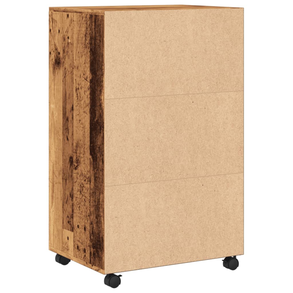 Rolling Cabinet Old Wood 55x40x91 cm Engineered Wood