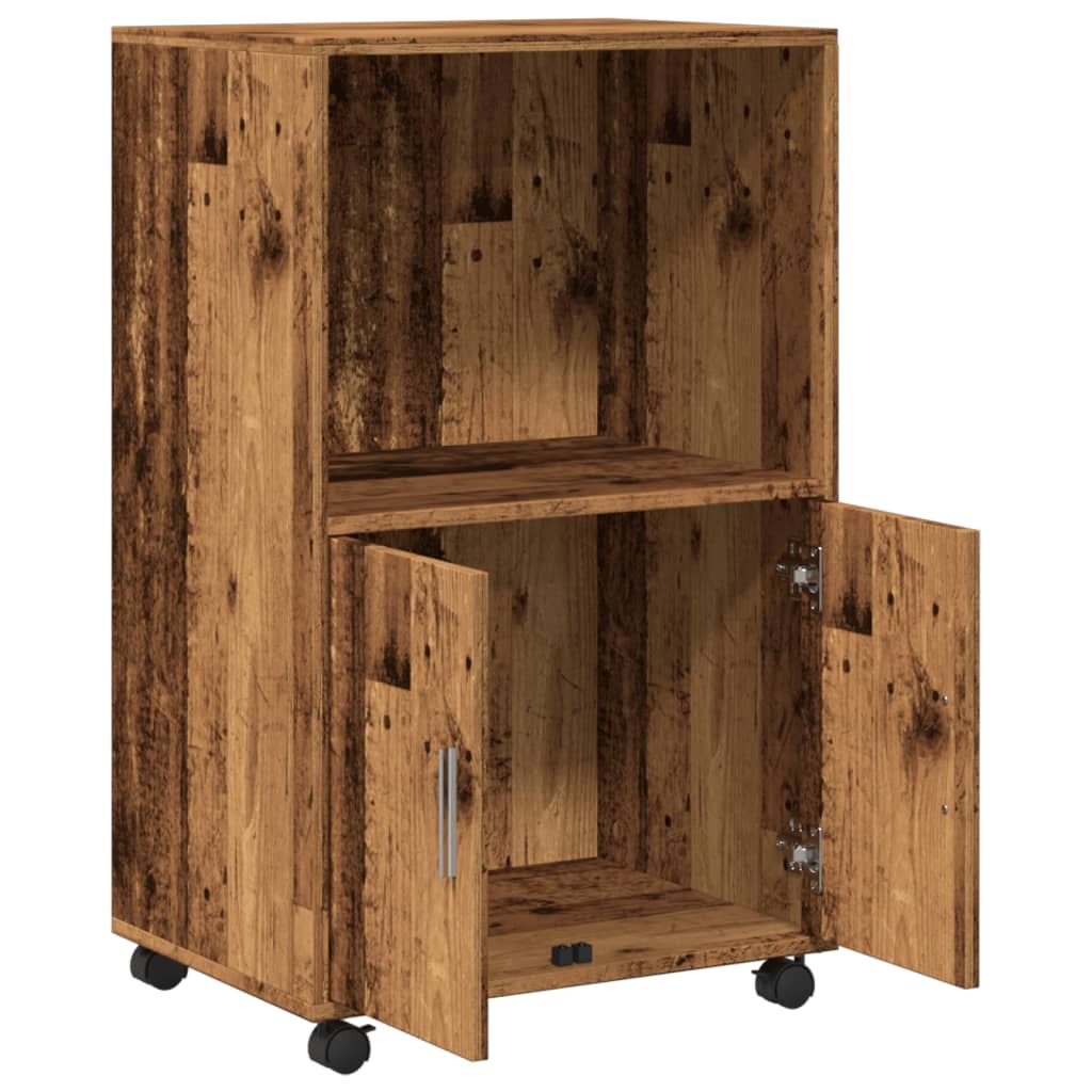 Rolling Cabinet Old Wood 55x40x91 cm Engineered Wood