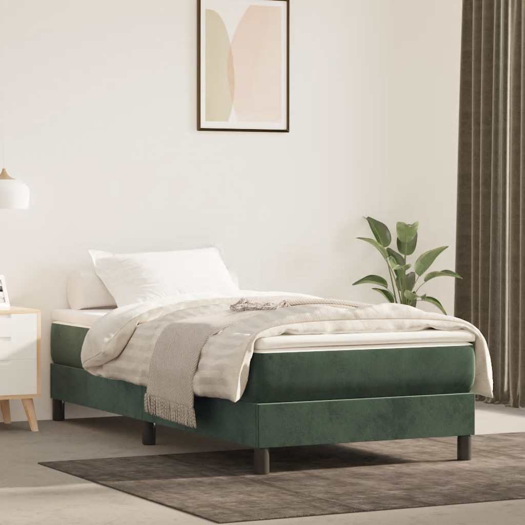 Pocket Spring Bed Mattress Medium Dark Green 90x210x20 cm Velvet
