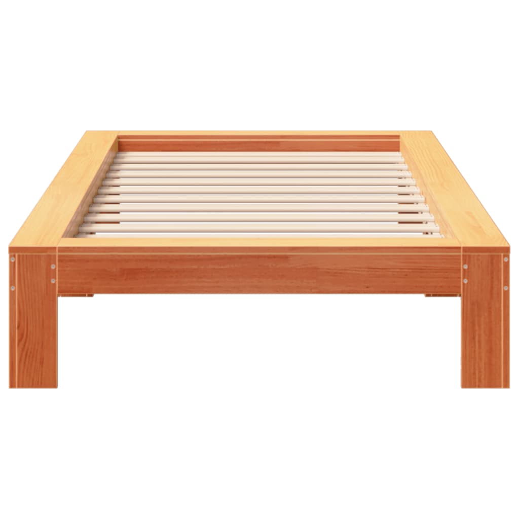 Bed Frame without Mattress Wax Brown 100x200 cm Solid Wood Pine