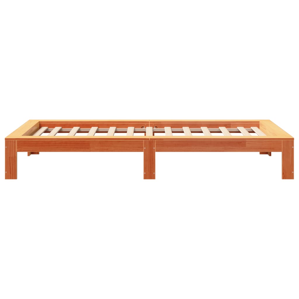 Bed Frame without Mattress Wax Brown 100x200 cm Solid Wood Pine