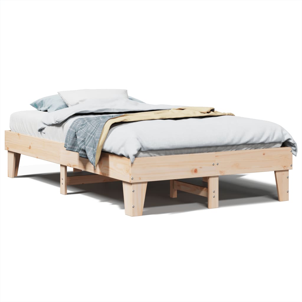 Bed Frame without Mattress 135x190 cm Double Solid Wood Pine