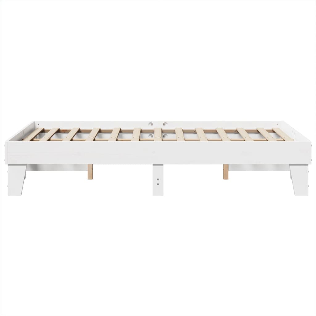 Bed Frame without Mattress White 120x190 cm Small Double Solid Wood Pine