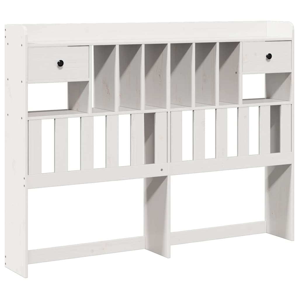 Headboard with Storage White 150 cm Solid Wood Pine