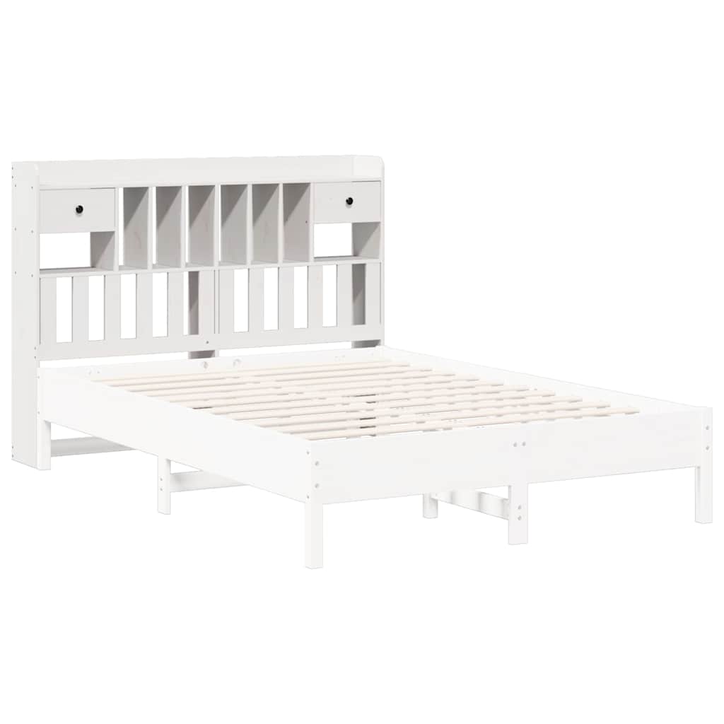 Headboard with Storage White 150 cm Solid Wood Pine