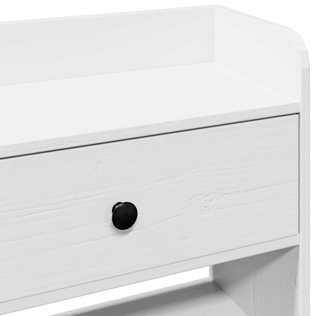 Headboard with Storage White 150 cm Solid Wood Pine