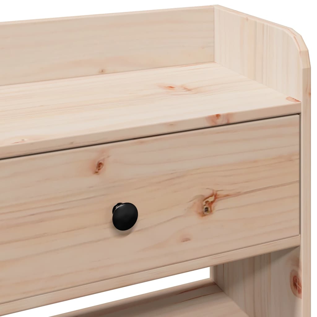 Headboard with Storage 135 cm Solid Wood Pine