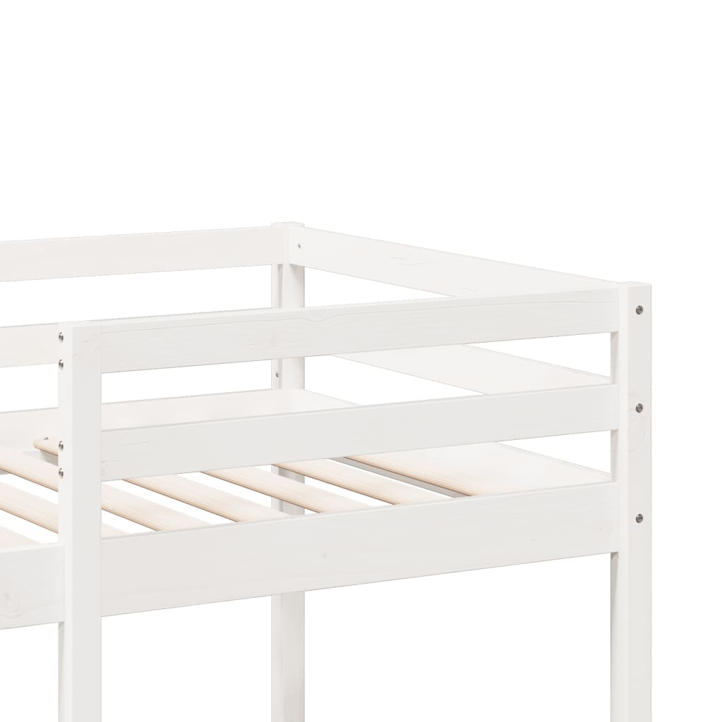 Loft Bed Frame without Mattress White 80x200cm Solid Wood Pine