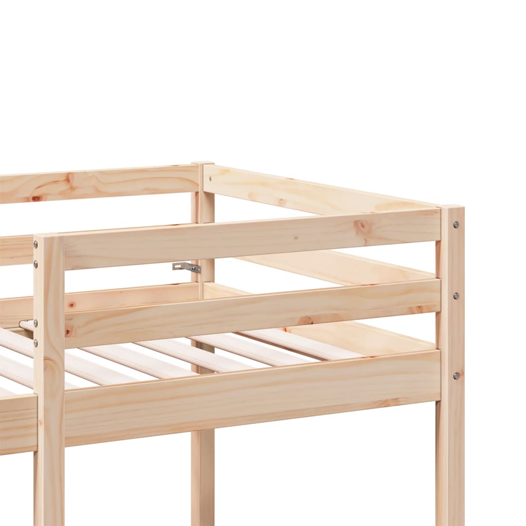 Loft Bed Frame with Desk and Chairs 90x190cm Solid Wood Pine