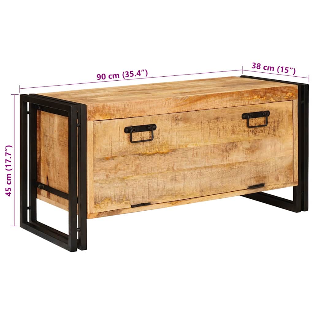 Shoe Cabinet with Shelf Brown 90 x 38 x 45 cm Solid mango wood