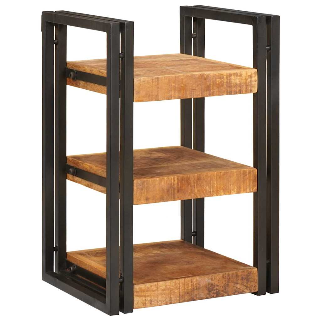 Bedside Table Brown and black 38 x 33 x 58 cm Solid Mango Wood