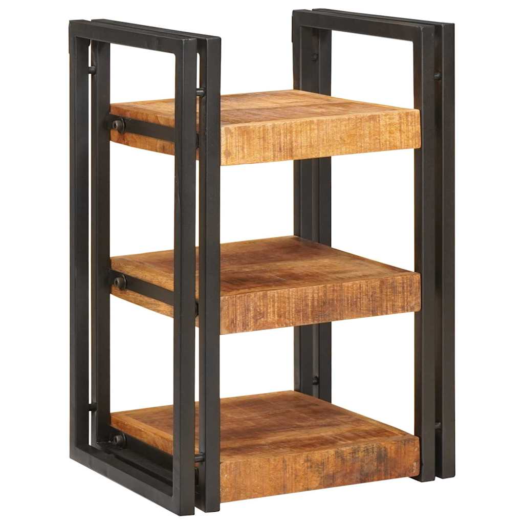 Bedside Table Brown and black 38 x 33 x 58 cm Solid Mango Wood