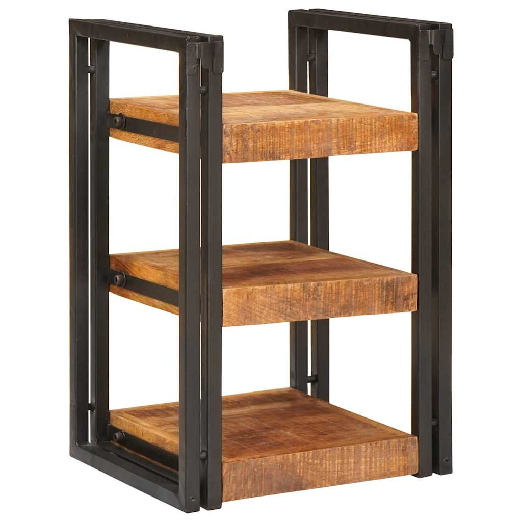 Bedside Table Brown and black 38 x 33 x 58 cm Solid Mango Wood